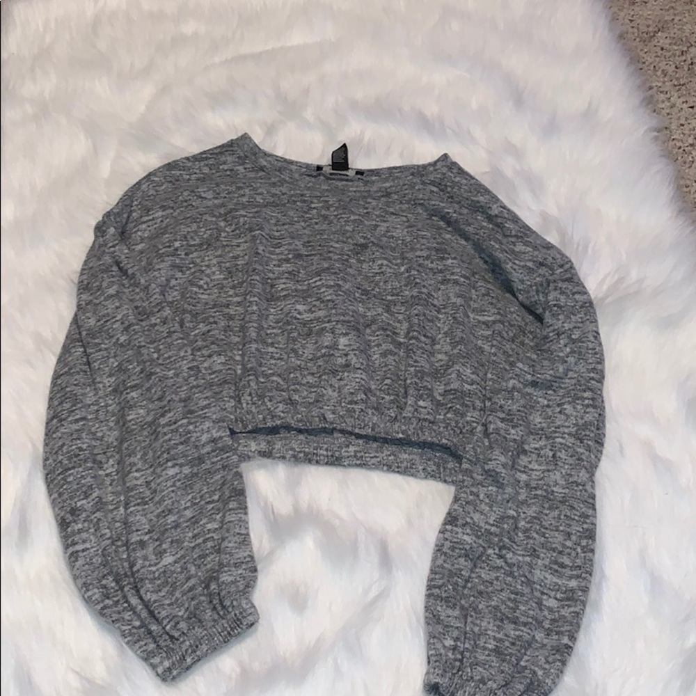 Heather gray scrunch top